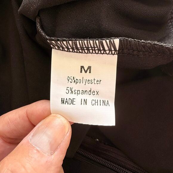 New Black Sequined Bodysuit Medium Snap Closure Club Holiday Glam Bling Sparkle - Picture 7 of 12